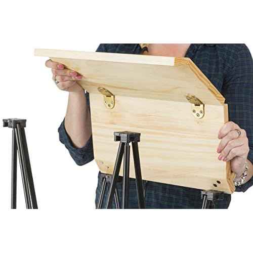Portable Folding Lectern, Angled Top, Carrying Bag (Birch Wood and Metal)