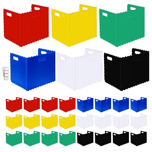 24 Pack Desk Dividers for Students, 6 Colors Privacy Folders for Students desks 16.93x13.4x12in Testing Dividers Includes Labels for Classroom Students