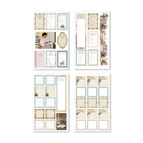 Rongrong Bookworm 5 Sticker Book for Planners, Calendars and Journals ? Premium Quality Hand Drawn Perfect for Book Lovers ? Scrapbook Accessories ? 24 Pages