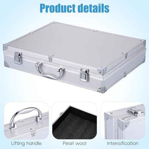 ERINGOGO Aluminum Briefcase - 11 Inch Hard Laptop Briefcases with Lock, Multifunctional Attache Case