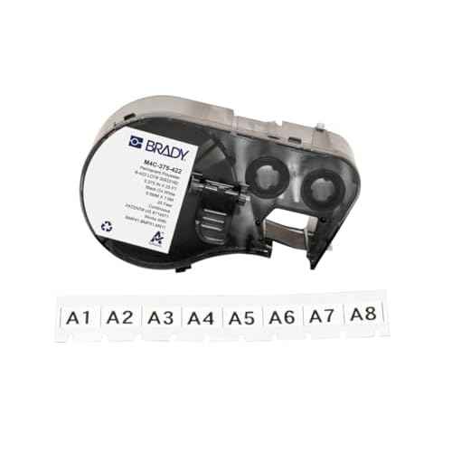 Brady Authentic (M4C-375-422) Aggressive Adhesive Multi-Purpose Polyester Labels 0.375 in Black on White. for use with The BMP41, BMP51, and M511 Label Printers