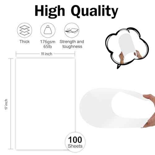 11x17 Cardstock White, 65lb Large Printable Cardstock Thick Paper 100 Sheets, Goefun Heavyweight Card stock Printer Paper for Arts and Crafts, Posters, Brochures, Menus, Cards, Covers