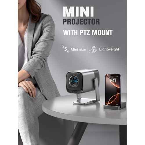 [Official Netflix & Real-time Focus] Mini Projector with WiFi and Bluetooth, XuanPad 1800 ANSI Smart Projector 4K Support, Dolby Audio & Keystone Projector, 210¡Æ Rotatable Stand for Home Projector