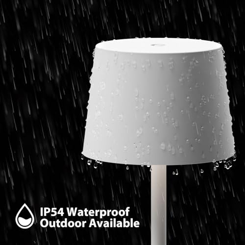 Cordless Floor Lamp, 7000mAh Battery, IP54 Waterproof, Adjustable Height, Indoor/Outdoor/Outdoor Modern Standing Lamp (White)