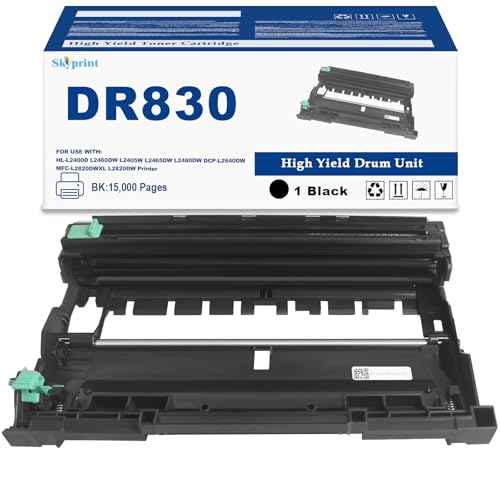 DR-830 Drum Unit Compatible for Brother DR830 Drum Work for HL-L2400D L2460DW L2405W L2465DW L2480DW DCP-L2640DW MFC-L2820DWXL L2820DW Printer 15,000 Pages