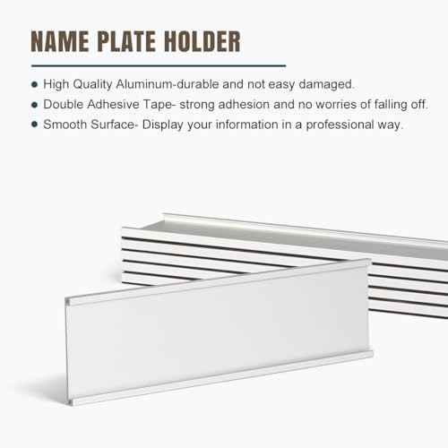 Lenink 6 Pack Name Plate Holder, Wall Mount Office Door Name Plate Holder for Meeting Room, Business Department, Warning Area 8¡± X 2¡± (Silver)
