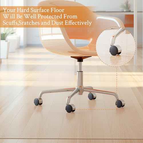 KMAT Office Chair Mat,Easy Glide Hard Wood Tile Floor Mats,Chair Mat for Home Office Rolling Chair,Heavy Duty Floor Protector -Anti-Slip-36 x48 Rectangle