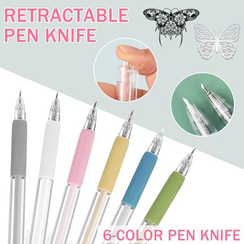 25 Pcs Craft Cutting Tools Set with Retractable Knives & Mini Sharpener