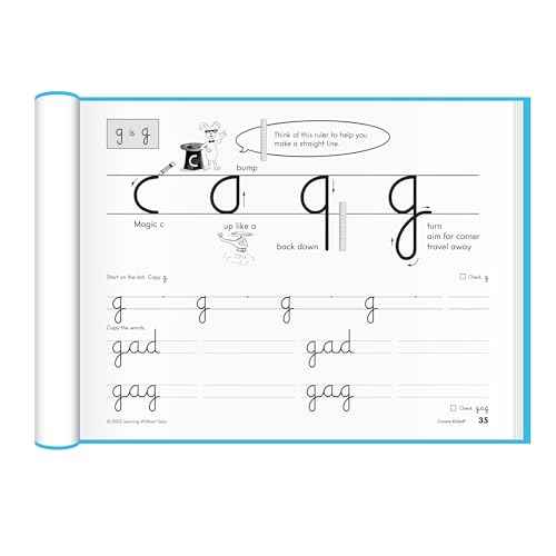 Learning Without Tears Cursive Kickoff Student Workbook, Age 7+, 2nd Grade+, Handwriting Practice, Writing Book, School & Home, Language Arts, Tutoring, Sensory
