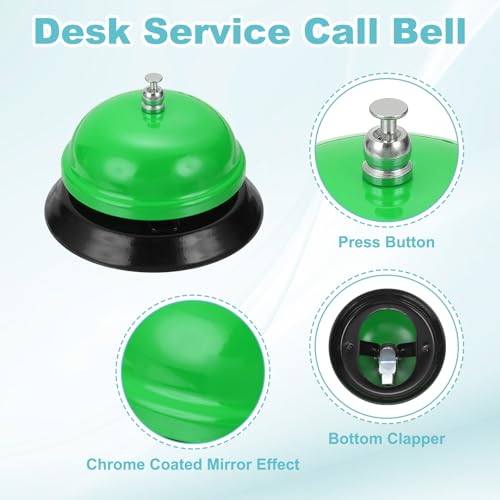 uxcell Green 2-Piece Metal Desk Service Call Bell 3.35 inch