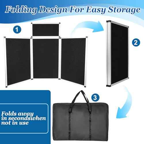 3+1 Panel Trade Show Presentation Board, 70.8¡° x 35.4¡± Trade Show Presentation Board, Large Folding Desktop Display Board for Trade Shows, Conference Displays, Various Event Displays