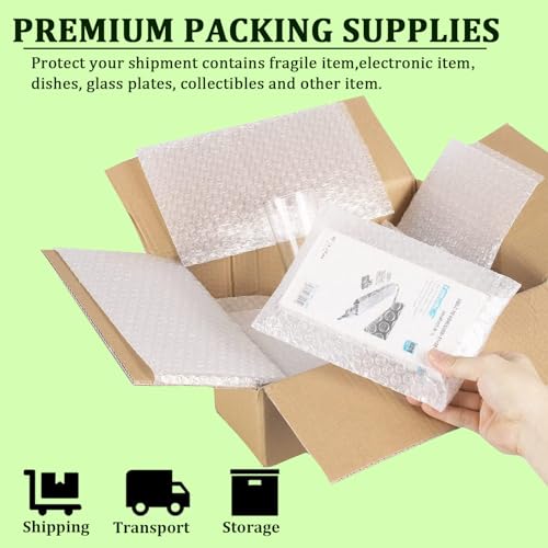 APOCHON 18x22 Inch Clear Bubble Out Bags Pouches - 14 Pack Large Protective Packaging