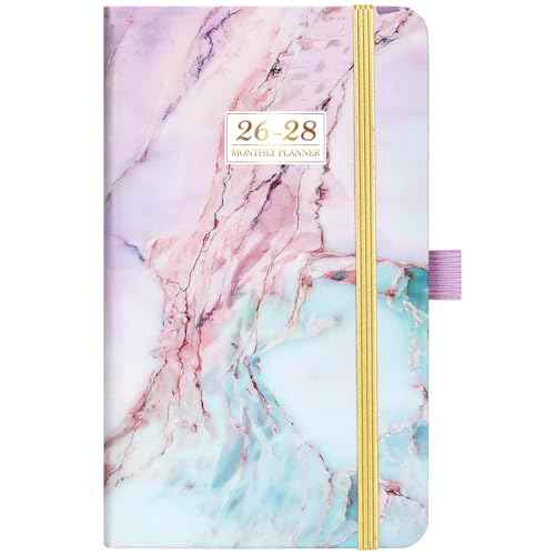 2026-2028 Monthly Pocket Planner - 3 Year Monthly Planner 2026-2028, Jan. 2026 - Dec 2028, 6.3" x 3.8", Small/Purse Planners with 60 Notes Pages, Inner Pocket, Pen Loop, Elastic Closure,