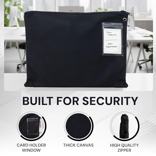 NextClimb 18x14 Black Canvas Mailer Transit Sack with ID Window & Durable Zipper