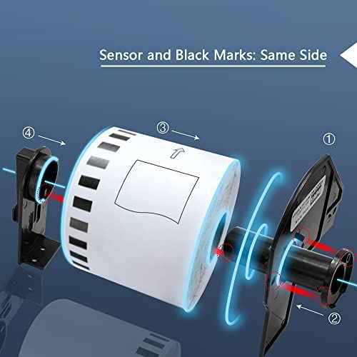 BETCKEY - Compatible Continuous Labels Replacement for Brother DK-2214 (0.47 in x 100 ft), Use with Brother QL Label Printers [10 Rolls]
