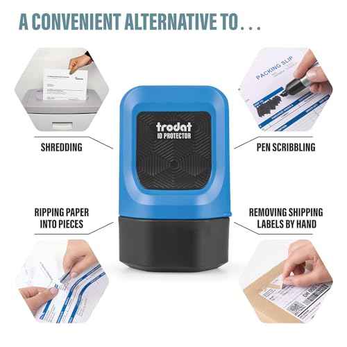 Trodat ID Protector Ink Roller ? Identity Theft Protection Roller Stamp ? incl. 3 Bonus Refill Inks