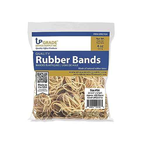 Upgrade Office Supply UPG23716 Rubber Bands, Size 16 (2-1/2 x 1/16), 450 Bands, 1/4 lb Bag, USA