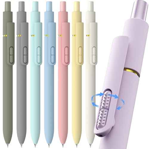 8Pcs Gel Pens - 0.5mm Black Ink Pens Fine Point Smooth Writing, Quick Drying Retractable Pen for Journaling, Cute School & Office Supplies