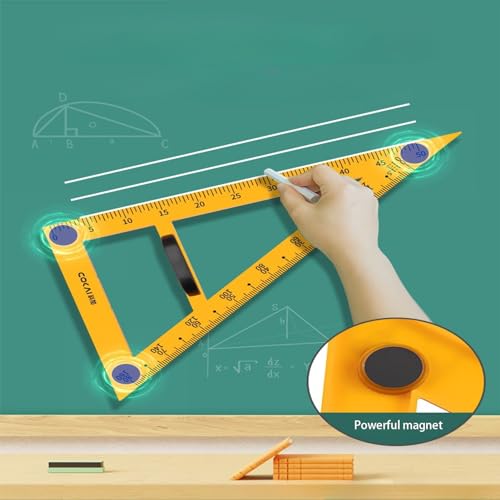 Magnetic Geometry Set for Classroom Whiteboards - Compass, Protractor, Rulers