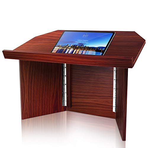 Pyle 27 x 16 Inch Foldable Desktop Lectern Podium Stand - Portable Tabletop Presentation Desk