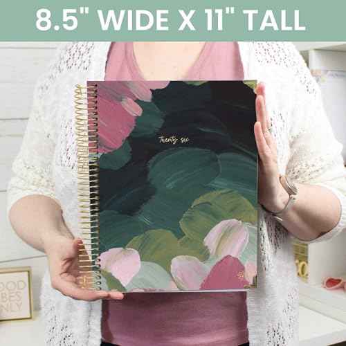 bloom daily planners HARDCOVER 2026 Planner (January to December) - 8.5¡± x 11¡± Weekly & Monthly Dated Agenda Organizer Book with Stickers & Tabs - Emerald Paint Strokes