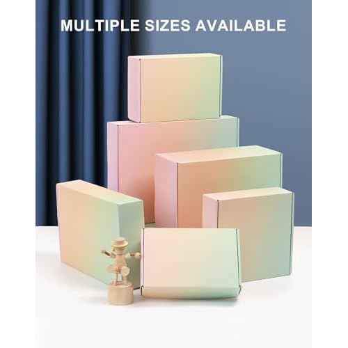 Small Colored Shipping Boxes, 9x6x4 Inch Cute Packaging Box for Gift, Pack of 30