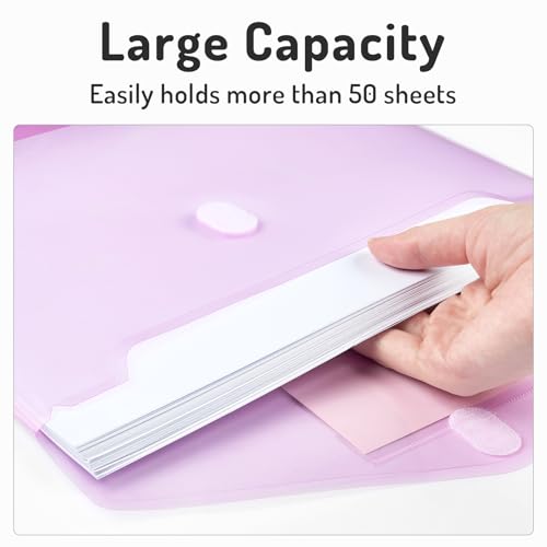Forvencer Binder Pocket 10 Pack - Super Heavyweight Plastic Folder Set, Multi-Color