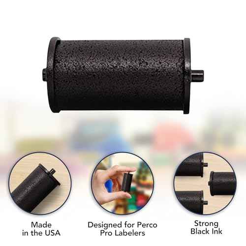 Perco Ink Roll for Perco Pro (1 and 2 Line) Price and Date Guns - Pack of 10 Replacement Inkers - Easy to Load, Premium, Clear & Bold Prints - Made in USA