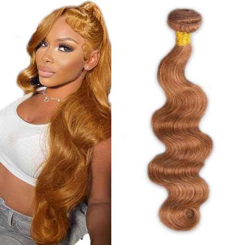 #30 Brown Bundles Body Wave Bundles Human Hair 28 Inch Light Brown Body Wave Bundle Unprocessed Brazilian Virgin Weave Hair 1 Bundle 50 Gram Per Bundle