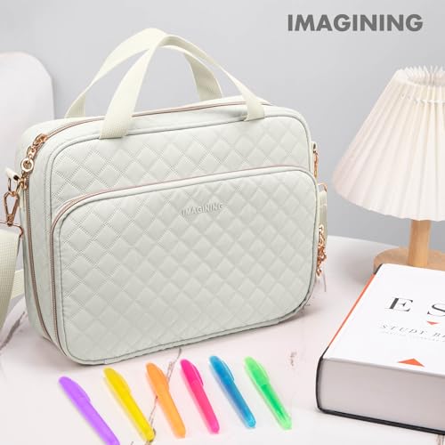 IMAGINING Large Bible Case with Bible Cover for Women - Bible Carrying Case with Shoulder Strap - Bible Bag Packed in Gift Box - Bible Carrier with Pockets for Bible Study Suppliers - Bible Gift Girls