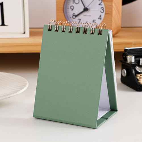 Mini Desk Calendar 2025-2026, July 2025 to Dec 2026 Standing Flip Small Desk Calendar- 2025 Monthly Desktop Calendar- Thick Paper Twin-Wire Binding for Home or Office (Green)