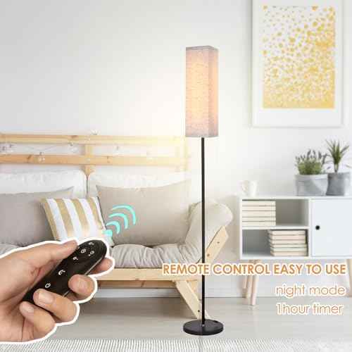 Floor Lamp for Bedroom Living Room Office with Remote Control Modern Living Room LED 4 Color Temperature & Stepless Dimmer, Standing Elegant Lamp 3000k-7000k