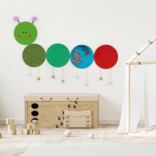 Sensory Wall Panel for Kids, Sensory Toys for Wall £¦ Floor, Sensory Mats for Autistic Children and Toddlers, Wall Busy Board Sensory Room Must Haves (Caterpillar)