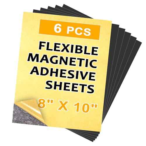 Cuttable Magnetic Sheets 6 Pack, Each 8" x 10", Stick Magnetic Paper with Adhesive Backing for Crafts, Paper Magnets and Stickers