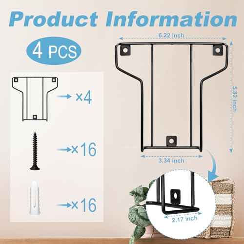 Wall Mount Greeting Card Display Stand - 4x6'' & 5x7'' Black Metal Card Display Case & Elegant Wire Organizer Rack for Postcards