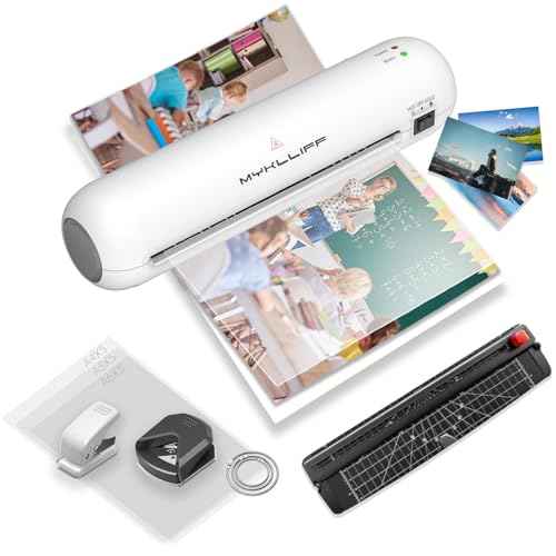 Laminator Machine 9-Inch Portable Thermal Laminater with Hot & Cold Modes, A4 Small Laminating Machine with ABS Jam-Release, 3-Min Warm-Up, 6-in-1 Photo Laminator Kit for Home Office and Class, White