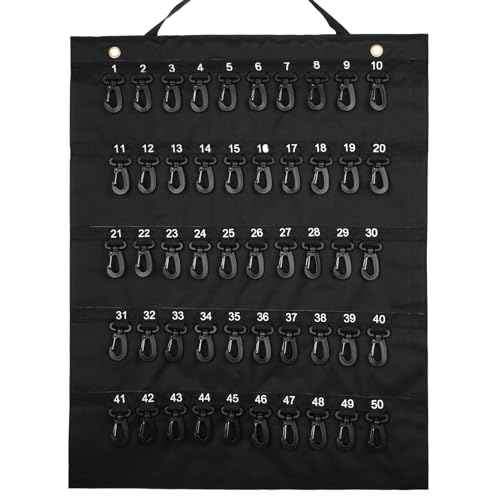 Wuliim Fireproof Rollable Key Case, Portable Roll Up Key Organizer, 50 Key Hooks, Flexible Durable Vinyl & Silicone Roll Up Organizer for Car Dealership, Hotel and Real Estate