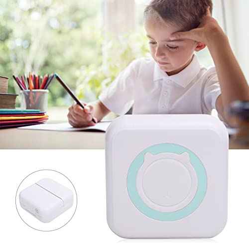Mini Thermal Printer, Convenient Pocket Printer 200dpi Small Mini for Students for Photos for Office Workers for Label Notes (Green)