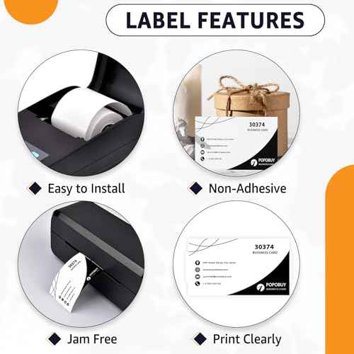 6 Roll (300 Labels/per) Compatible for Dymo 30374 White 2x3-1/2 Business/Appointment Cards Stock Non-Adhesive Label Printer Tape for LabelWriter 450, 450 Turbo, 4XL Printers [NOT FIT 550 & 5XL]