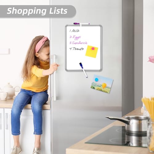 VUSIGN Magnetic Dry Erase Board 14 x 11 Inches Gray Wall or Fridge Mount