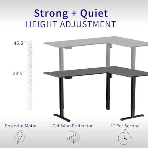 VIVO Electric Corner 75 x 63 inch L-Shaped Standing Desk, Memory Height Adjustment, Black Top Black Frame, DESK-E3CTB-75