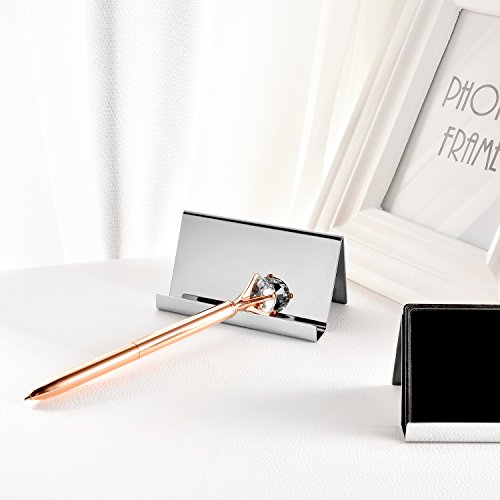 Maxdot Silver Stainless Steel Business Card Holders Set of 2