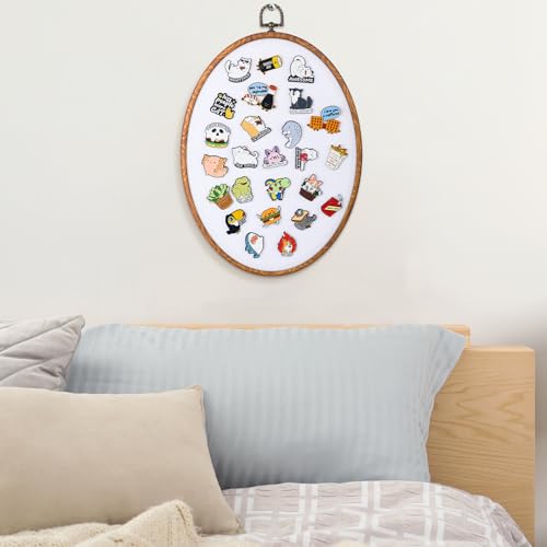 Yalikop White Fabric Pin Display Board 11.4 x 8.6 Inches for Enamel Pins & Badges