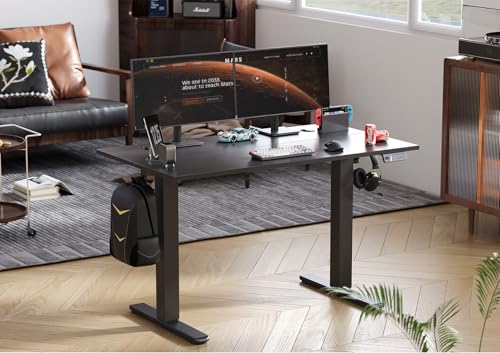 Dark Black Seang Electric Standing Desk 40x24 Inch Adjustable Height Sit-Stand Workspace