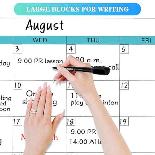 Dry Erase Calendar for Wall - 38" x 58" Extra Large White Board Calendar, One Month Undated Blank Daily Planner, Reusable Laminated 30-Day Task Organizer for Office, Classroom, Home(No Creases)