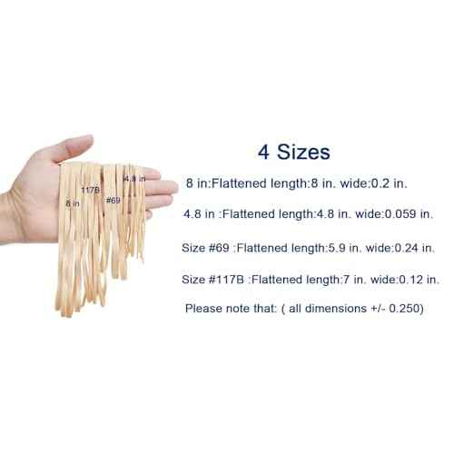 Rubber Bands Assorted Sizes 0.5lbs 4 sizes large rubber bands heavy duty Elastic Bands Tactical rubber band for Office supplies size#69,size#117B,size#8in,size(4-4/5" x 1/16")