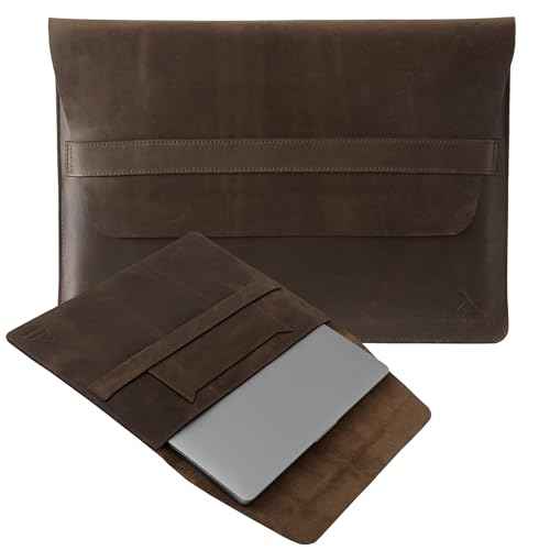 BEVEL & AWL Evoke 100% Full Grain Cow Leather Sleeve for Laptops, Pro 16 Inch (M1 Pro, M1 Max, M2 Pro, M2 Max, M3 Pro, M3 Max) 2021-2024, Handcrafted Laptop Sleeve 16 Inch Laptop Case
