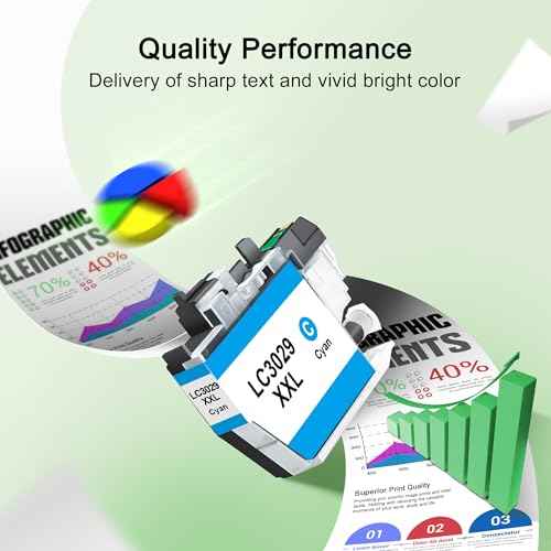 LC3029XXL Ink Cartridges LC30294PK Super High Yield Compatible for Brother LC3029 Ink Cartridges MFC-J5830DW MFC-J5830DWXL MFC-J6935DW Printer, 4-Pack (1 Each LC3029BK, LC3029C, LC3029M, LC3029Y)