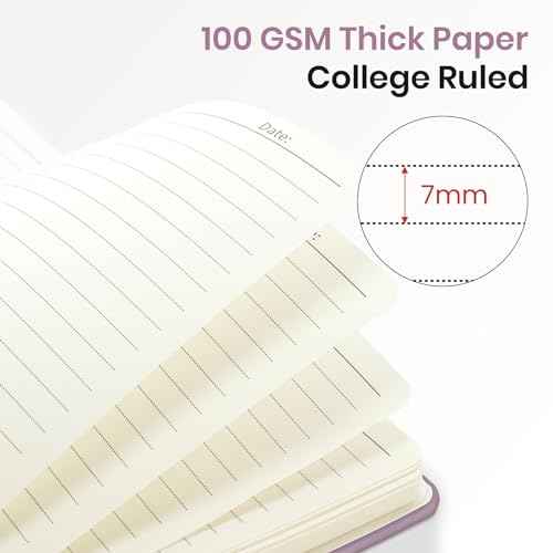 Lined Spiral Journal Notebook for Women, 6 Pack, A5 College Ruled Journals for Writing, Hardcover Notebooks for Work, Note taking and Office School Supplies,140 Pages, 6 Pcs - Multi