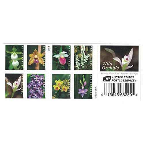 Wild Orchids Flowers (Booklet of 20) First-Class Mail Forever Postage Stamps 2020 Scott 5445-5454